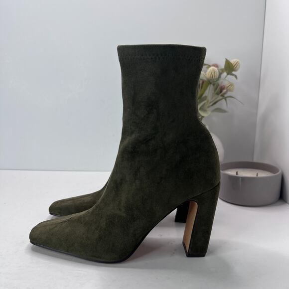 Steve Madden Vinka Side Zip Ankle Boots Olive Green VINK01S1 Women's US 9M - Picture 1 of 9